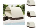 Vidaxl Lettino 2 Persone Con Tetto Marrone 211X112X140 In Polirattan - Lettini Prendisole