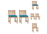 Vidaxl Sedie Da Giardino 2 Pezzi Con Cuscino In Legno Massiccio Teak - Sedie Da Giardino