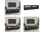 Vidaxl Mobili Tv 2 Pezzi Con Luci Led Nero 75X35X40 Cm - Mobile Tv - Mobili Tv - Mobili Tv - Supporto Tv