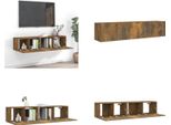 Vidaxl Set Di 2 Mobili Tv In Legno Di Quercia Affumicato - Set Di Mobili Tv - Mobile Tv - Mobile Tv - Mobile Tv A Parete