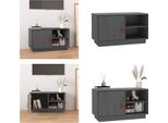 Vidaxl Mobile Tv Grigio 70X34X40 Cm In Pino Massiccio - Mobile Tv - Mobile Tv - Mobili Tv - Porta Tv
