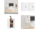Vidaxl Mobili Da Parete Per Tv 2 Pz. Bianco 40X34,5X60 Cm - Mobile Tv A Parete - Mobili Tv A Parete - Mobile Tv - Console Tv