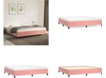 Vidaxl Struttura Letto Rosa 200X200 Cm In Velluto - Struttura Letto - Cornici Letto - Struttura Letto - Letto