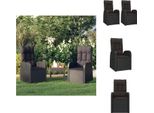 Vidaxl Sedie A Sdraio Da Giardino 2 Pezzi Con Cuscini In Poly Rattan Nero - Sedie Da Giardino