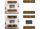Vidaxl Mobili Tv 4 Pezzi Rovere Sonoma 80X30X30 Cm Materiale A Base Di Legno - Mobile Tv - Mobili Tv - Mobile Tv A Parete - Mobili Tv