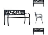 Vidaxl Panchina Da Giardino 125 Cm In Acciaio Nero - Panchine Da Giardino