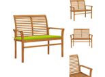 Vidaxl Panchina Da Giardino Con Cuscino Verde Chiaro 112 Cm In Legno Massiccio Di Teak - Panchine Da Giardino