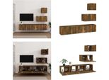 Vidaxl Set Di Mobili Tv 4 Pezzi In Rovere Fumé - Set Di Mobili Tv - Mobile Tv - Mobile Tv - Parete Tv