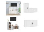 Vidaxl Set Di Mobili Tv 2 Pezzi In Legno Bianco - Set Di Mobili Tv - Set Di Mobili Tv - Parete Attrezzata - Parete Attrezzata
