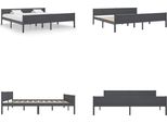 Vidaxl Letto In Legno Massiccio Pino Grigio 200X200 Cm - Struttura Letto - Struttura Letto - Letto - Letti