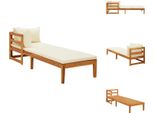 Vidaxl Lettino Con 1 Bracciolo Bianco Crema In Legno Massiccio Di Acacia - Elementi Di Divano Da Giardino