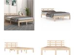 Vidaxl Letto In Legno Massiccio 135X190 Cm - Struttura Letto - Letto - Struttura Letto In Legno