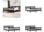 Vidaxl Letto In Legno Massiccio Nero 200X200 Cm - Struttura Letto - Letto - Struttura Letto In Legno Massiccio