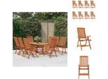 Vidaxl Sedie Da Giardino Pieghevoli 8 Pz. Legno Massiccio Di Eucalipto - Sedie Da Giardino