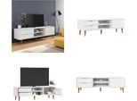 Vidaxl Mobile Tv Molde Bianco 158X40X49 Cm Pino Massiccio - Mobile Tv - Mobili Tv - Mobili Tv - Porta Tv
