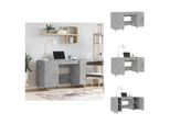 Vidaxl Scrivania Grigio Cemento 140X50X75 Cm In Legno - Scrivanie