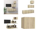 Vidaxl Set Di Mobili Tv 4 Pezzi In Legno Di Quercia Sonoma - Set Di Mobili Tv - Set Di Mobili Tv - Set Di Mobili Tv Sospesi - Set Di Mobili Tv Sospesi