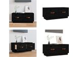 Mobile Tv Vidaxl Nero 80X34X35 Cm In Pino Massiccio - Mobile Tv - Mobile Tv - Mobile Tv - Porta Tv