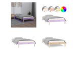 Vidaxl Letto In Legno Massiccio Con Led 90X190 Cm - Struttura Letto - Cornici Letto - Struttura Letto - Letto Camera Da Letto