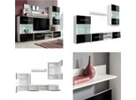 Vidaxl Mobile Tv A Parete A Cinque Pezzi Con Illuminazione A Led Nero - Espositore A Parete - Espositori A Parete - Mobili Tv - Mobiletto Tv