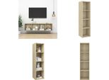 Vidaxl Mobile Tv A Parete Rovere Sonoma 37X37X142,5 Cm In Legno - Mobile Tv - Mobili Tv - Mobile Tv Sospeso - Mobili Tv Sospesi