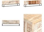 Mobile Tv Vidaxl Bianco 140 × 30 × 45 Cm In Legno Massiccio Di Acacia - Mobile Tv - Mobile Tv - Mobile Tv - Mobile Hifi