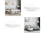 Vidaxl Struttura Letto Con Testata In Metallo Bianco 160X200 Cm - Struttura Letto - Cornici Letto - Struttura Letto - Letto