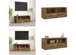 Vidaxl Mobile Tv In Rovere Fumé 100X35X40 Cm Materiale A Base Di Legno - Mobile Tv - Mobili Tv - Mobili Tv - Porta Tv