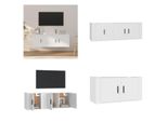 Vidaxl Set Di Mobili Tv 2 Pezzi In Legno Bianco - Set Di Mobili Tv - Mobile Tv - Mobile Tv - Porta Tv