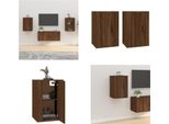 Vidaxl Mobili Tv A Parete 2 Pz. Aspetto Rovere Marrone 40X34,5X60 Cm - Mobile Tv A Parete - Mobile Tv - Consolle Tv