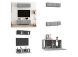 Vidaxl Mobili Tv A Parete 4 Pz. Grigio Sonoma 60X30X30 Cm Materiale A Base Di Legno - Mobile Tv A Parete - Pensili Tv - Mobile Tv - Mobili Tv