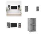 Vidaxl Mobili Tv A Parete 2 Pz. Materiale A Base Di Legno Grigio Cemento - Mobile Tv - Mobili Tv - Mobile Tv Sospeso - Mobili Tv Sospesi