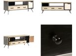 Vidaxl Mobile Tv In Legno Massiccio Di Mango E Acciaio 120 X 30 X 45 Cm - Mobile Tv - Mobile Tv - Mobile Tv - Mobiletto Tv