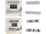Vidaxl Set Di Mobili Tv 5 Pezzi In Legno Grigio Cemento - Set Di Mobili Tv - Mobile Tv - Mobile Tv - Porta Tv