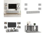 Vidaxl Set Di 7 Pezzi Per Mobile Tv In Legno Grigio Cemento - Mobile Tv - Mobile Tv - Mobile Hifi - Mobile Hifi