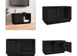 Vidaxl Mobile Tv Nero 74X35X44 Cm In Pino Massiccio - Mobile Tv - Mobile Tv - Porta Tv - Mobili Tv