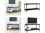 Mobile Tv Vidaxl Nero 80X33X41 Cm In Legno E Acciaio - Mobile Tv - Mobili Tv - Mobili Tv - Porta Tv