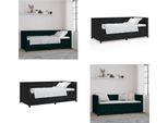 Vidaxl Letto Da Giorno Nero 90X200 Cm Pino Massiccio - Letto Da Giorno - Letti Da Giorno - Letto Da Giorno In Legno - Letto Da Giorno In Legno Massiccio
