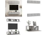 Vidaxl Mobili Tv 4 Pz. Grigio Cemento 80X30X30 Cm Materiale A Base Di Legno - Mobile Tv - Mobile Tv - Mobile Hifi - Mobile Hifi