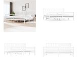 Vidaxl Letto In Legno Massiccio Bianco 200X200 Cm - Struttura Letto - Letto - Struttura Letto In Legno Massiccio