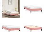 Vidaxl Struttura Letto Rosa 100X200 Cm In Velluto - Struttura Letto - Cornici Letto - Struttura Letto - Letto