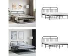 Vidaxl Struttura Letto Con Testiera In Metallo Nero 180X200 Cm - Struttura Letto - Cornici Letto - Struttura Letto - Letto