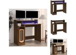 Vidaxl Scrivania Con Led Effetto Rovere Marrone 97X45X90 Materiale A Base Di Legno - Scrivanie