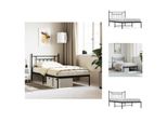 Vidaxl Struttura Letto Con Testiera In Metallo Nero 100X200 Cm - Letti E Strutture Letto