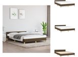 Vidaxl Struttura Letto Con Testiera In Tessuto Marrone Scuro 140X200 Cm - Letti E Strutture Letto