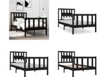 Vidaxl Letto In Legno Massiccio Nero 75X190 Cm - Struttura Letto - Cornici Letto - Struttura Letto - Letto Da Camera