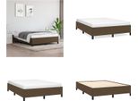 Vidaxl Struttura Letto Marrone Scuro 140X200 Cm In Tessuto - Struttura Letto - Cornici Letto - Struttura Letto - Letto