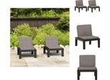 Vidaxl Sedie Da Giardino Con Cuscini 2 Pz. Plastica Grigia - Sedie Da Giardino