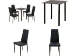 Vidaxl 5 Pezzi Gruppo Da Pranzo Tavolo Da Pranzo Con Sedie Nero - Tavolo Da Pranzo Con Sedie - Tavoli Da Pranzo Con Sedie - Gruppo Di Seduta - Gruppo Da Pranzo