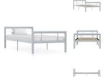 Vidaxl Struttura Letto In Metallo Grigio E Bianco 100 × 200 Cm - Letti E Strutture Letto